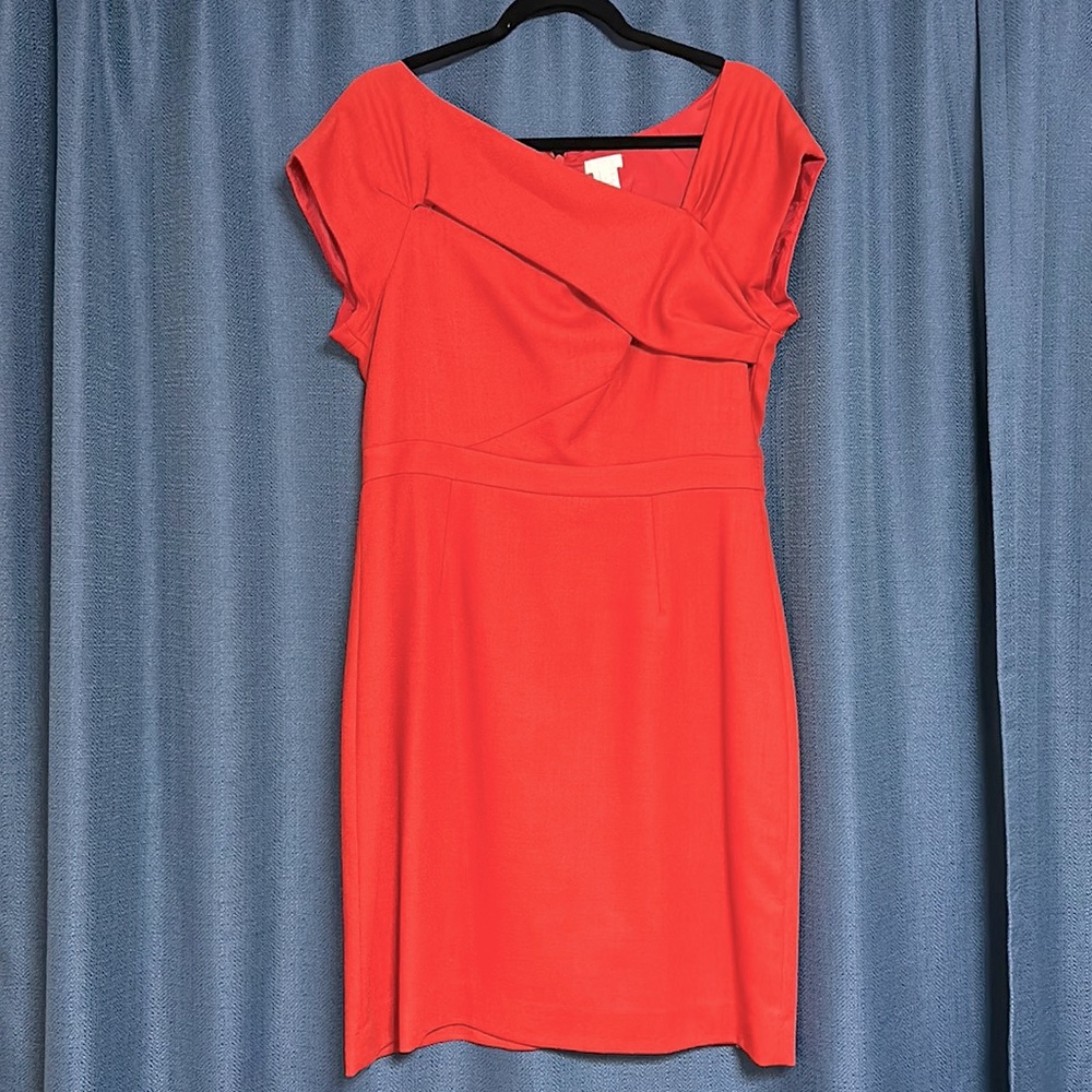 Beautiful burnt orange origami J Crew dress, size 12.
